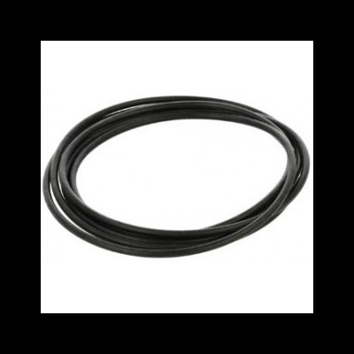 Cabo ou tubo flexível preto enrolado em círculo sobre fundo branco