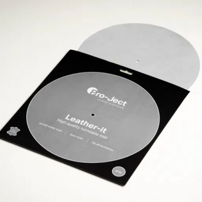 Placa anti-estática circular transparente para vinil Pro-Ject em embalagem preta