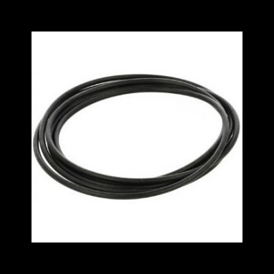 Junta de vedação circular preta de borracha sobre fundo branco