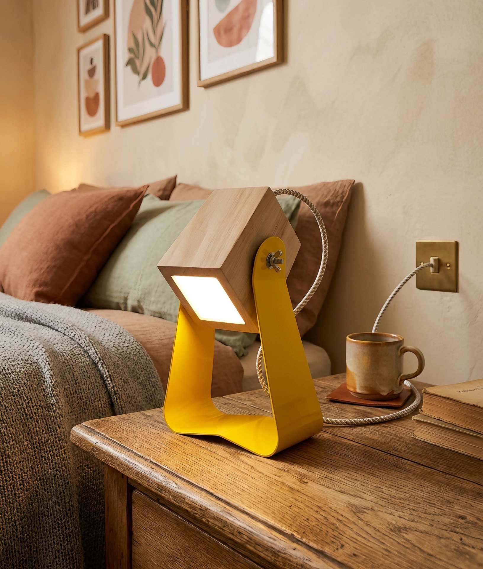 I DO! Lamp | AMARELO (Yellow) Candeeiro I DO! Lamp em madeira num espaço de decoração