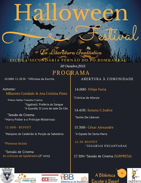 Cartaz do Halloween Festival na Escola Secundária Fernão do Pó, Bombarral, 30 de outubro de 2015