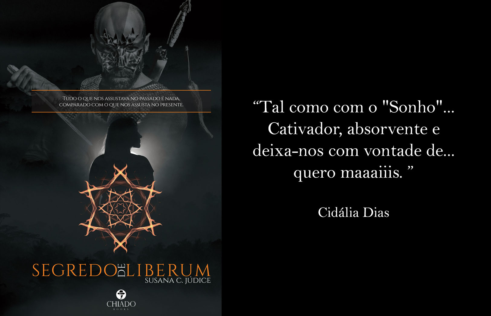 Capa do livro Segredo de Liberum com figura humana estilizada em preto e laranja