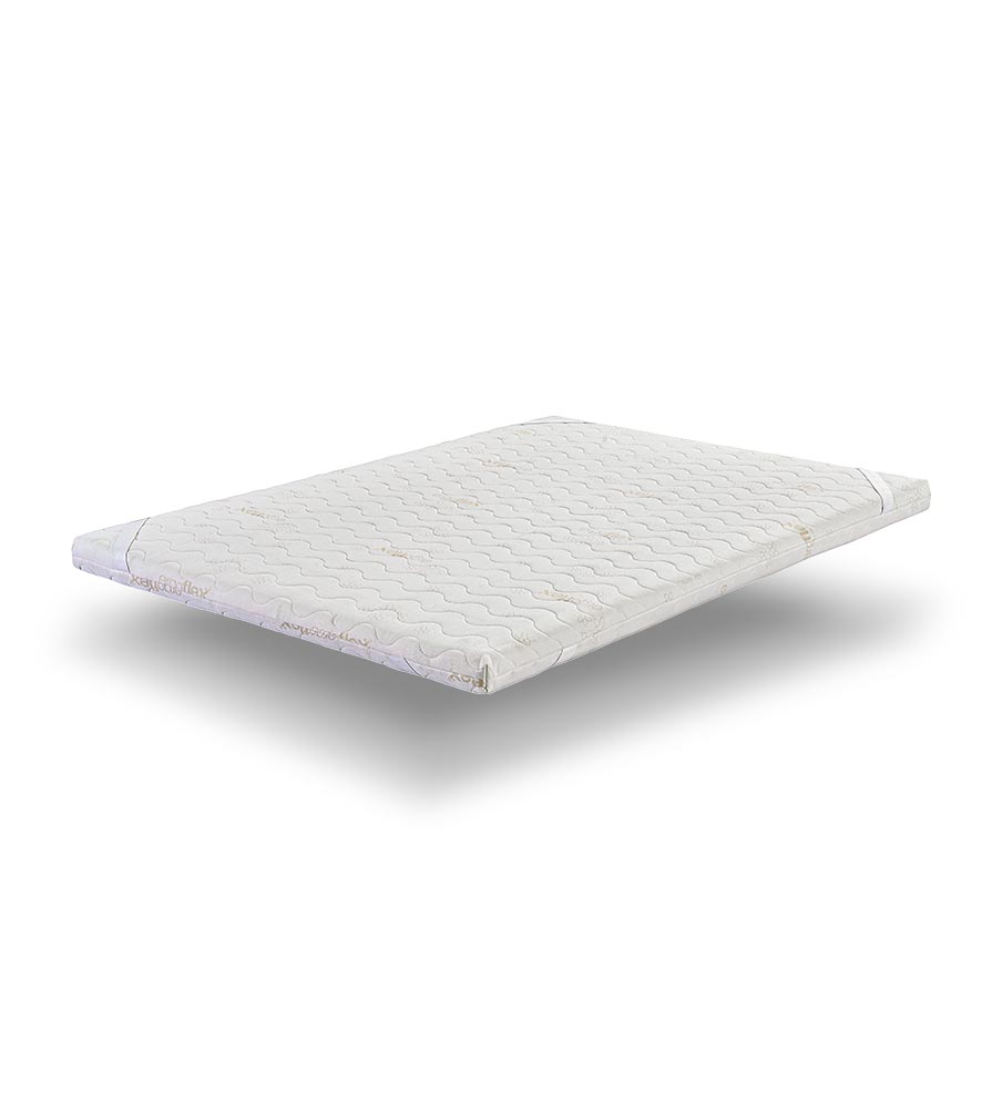 Colchão branco com padrão geométrico ondulado