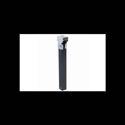 Poste de suporte preto com topo branco e cinza metálico