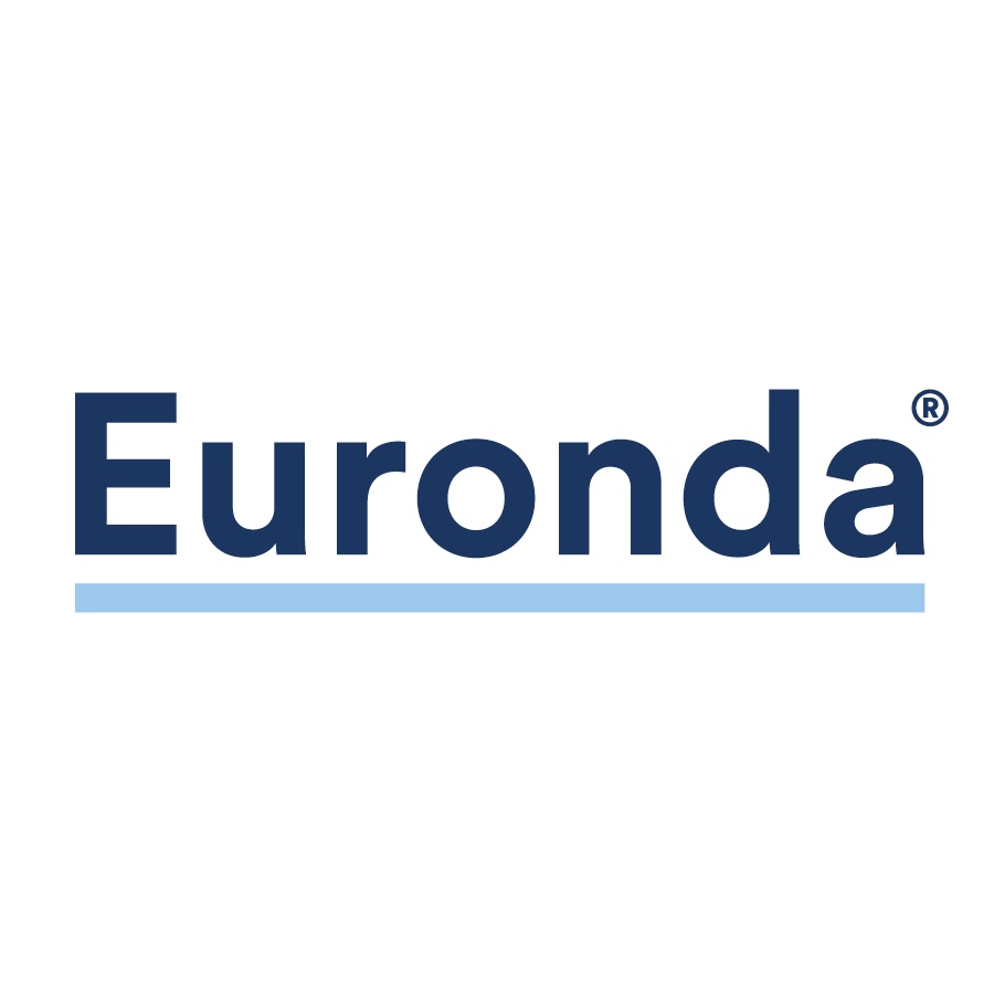Assistência Técnica Logótipo da marca Euronda em azul escuro com linha azul clara em fundo branco