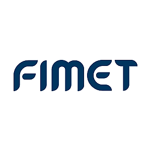 Assistência Técnica Logótipo da marca FIMET azul escuro sobre fundo branco
