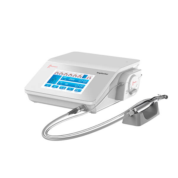 Motor de Implantes Woodpecker LED PLUS | Inclui contra-ângulo 20:1 e micromotor sem escovas Dispositivo médico Implantater branco com ecrã tátil e peça manual metálica