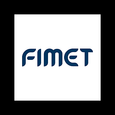 Logótipo da marca FIMET azul escuro sobre fundo branco