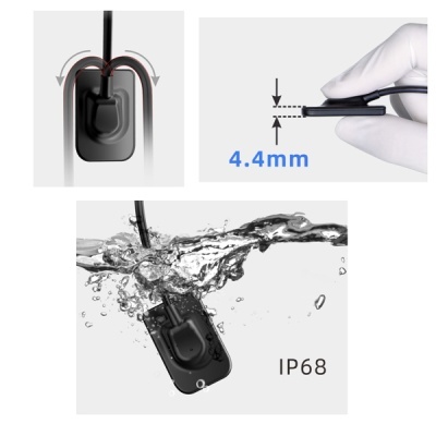 Dispositivo eletrônico preto à prova dágua IP68 com cabo e 4,4mm de espessura