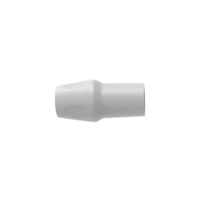 Conector plástico branco cilíndrico