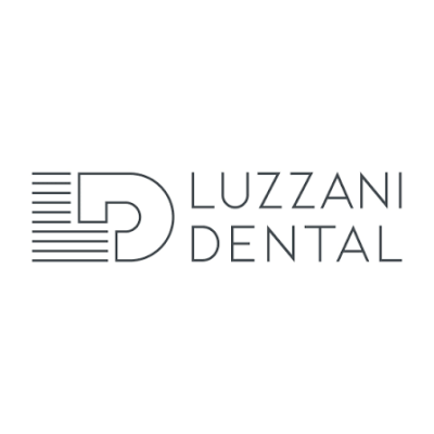 Logótipo preto de LUZZANI DENTAL com símbolo à esquerda
