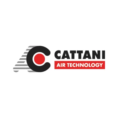Logótipo Cattani Air Technology com cores vermelho, preto e cinzento