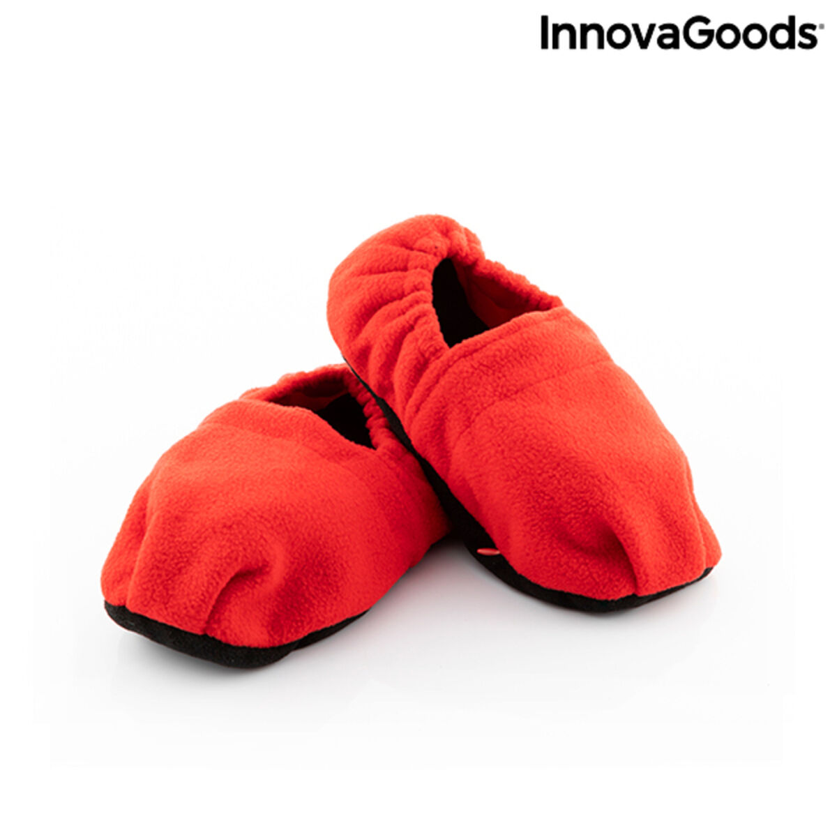 Chinelos Aquecíveis no Micro-Ondas InnovaGoods Vermelho Pantufas vermelhas de tecido macio com sola preta