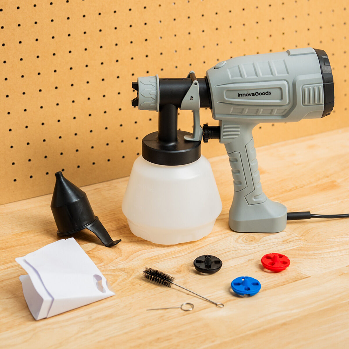 Pistola Elétrica para Pintar Spraint InnovaGoods 1 L 500 W Pistola pulverizadora eléctrica InnovaGoods cinzenta com acessórios