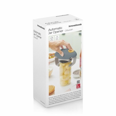 Caixa do abridor automático de frascos InnovaGoods Lioucan com imagem do produto a ser usado