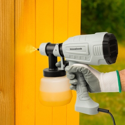 Pistola pulverizadora InnovaGoods a pintar madeira amarela