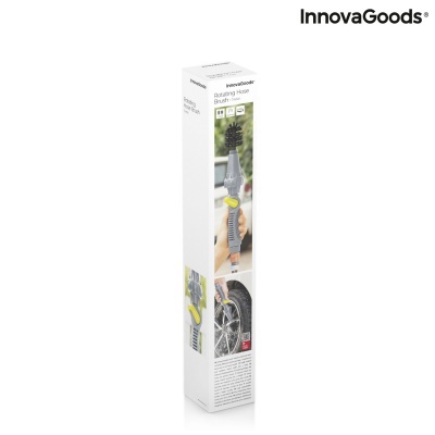 Embalagem de escova rotativa InnovaGoods cinza e preta para limpar rodas