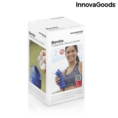 Embalagem da garrafa de silicone dobrável Bentle da InnovaGoods com fotos e texto
