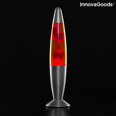 Lâmpada de lava InnovaGoods cinza com líquido amarelo e cera vermelha