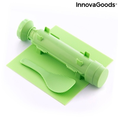 Conjunto de utensílios de cozinha verdes com rolo, espátula e base texturizada InnovaGoods