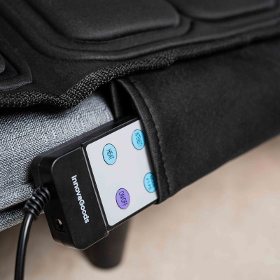 comando remoto Innovagoods numa bolsa preta costurada a tecido cinza texturizado