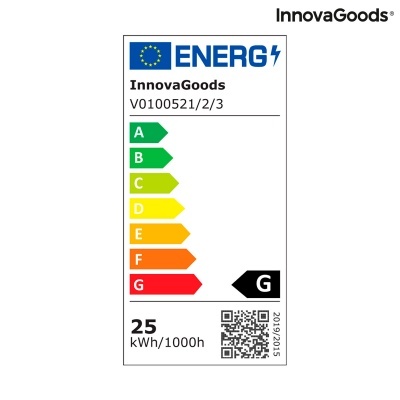 Etiqueta energética InnovaGoods com código V0100521/2/3 e eficiência G