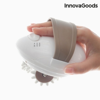 Massageador elétrico branco e bege InnovaGoods com faixa elástica para a mão