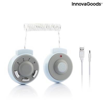 Dispositivo InnovaGoods com botões circulares cinza claro e cabo USB branco