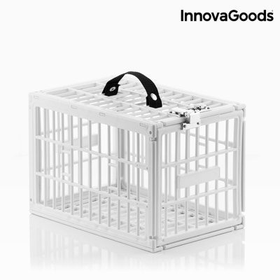 Gaiola transportadora branca com alça preta da InnovaGoods