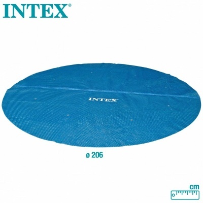 Cobertura circular azul INTEX com diâmetro 206 cm.