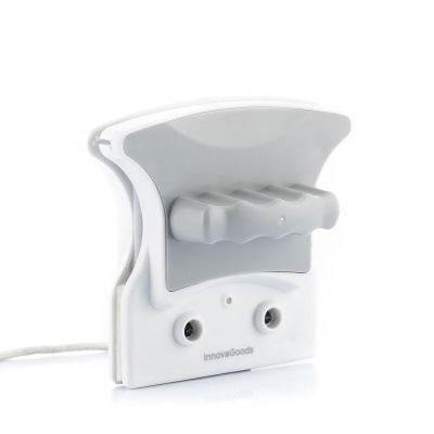 Aparelho branco e cinzento com pega ondulada e texto InnovaGoods