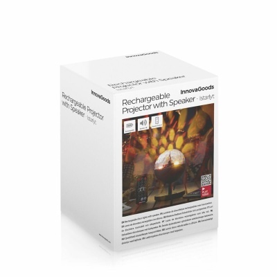 Embalagem branca do projetor recarregável com colunas InnovaGoods iStarty