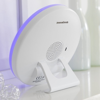 Luz de mesa branca redonda da marca InnovaGoods com suporte