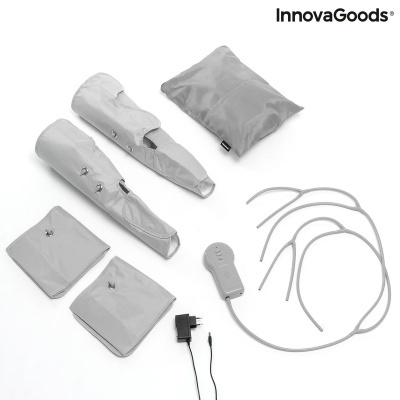 Conjunto de massagem para pernas cinzento da InnovaGoods com capas, controladora e acessórios