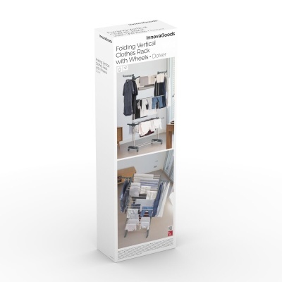 Embalagem de rack vertical dobrável para roupa com rodas InnovaGoods