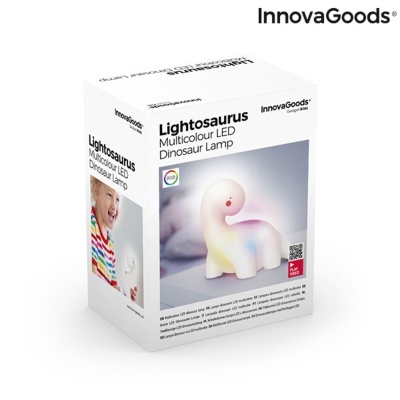 Embalagem do Lightosaurus lâmpada dinossauro LED multicolorida da InnovaGoods