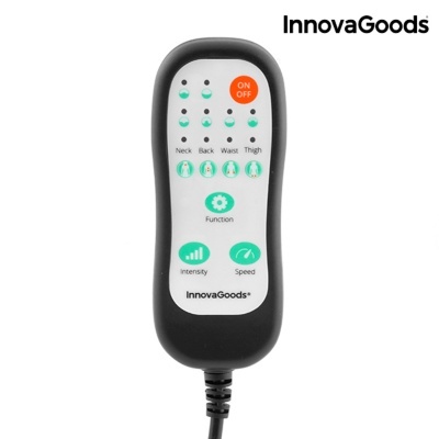 Comando remoto InnovaGoods preto e branco com botões e texto visível