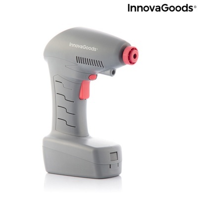 Dispositivo cinzento e vermelho da marca InnovaGoods sobre fundo branco