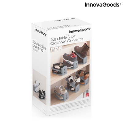 Embalagem de organizador ajustável de sapatos InnovaGoods com sapatos em prateleira
