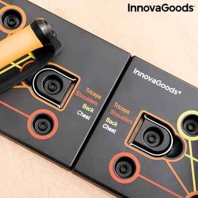 Painéis de apoio para exercício físico InnovaGoods em preto com detalhes coloridos e texto funcional