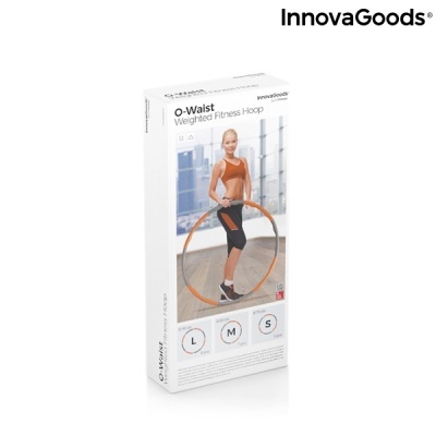 Embalagem de aro de fitness ponderado InnovaGoods com imagem de mulher a usar o produto
