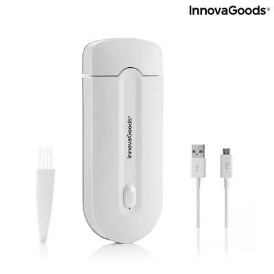 Aparelho elétrico branco InnovaGoods com escova e cabo USB