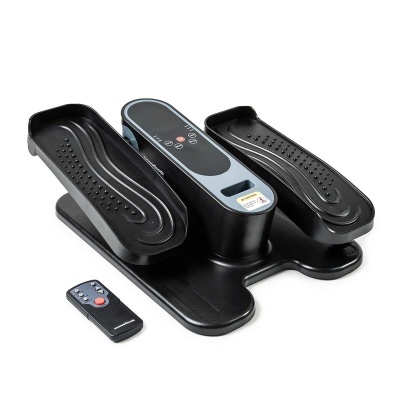 Aparelho de fitness elíptico compacto preto com controle remoto