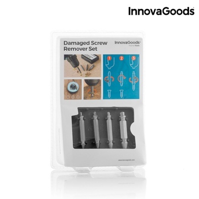 Conjunto de removedores de parafusos danificados InnovaGoods em embalagem plástica