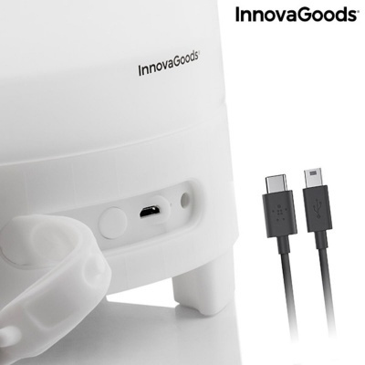 Dispositivo branco InnovaGoods com porta USB e cabo USB-C para micro USB