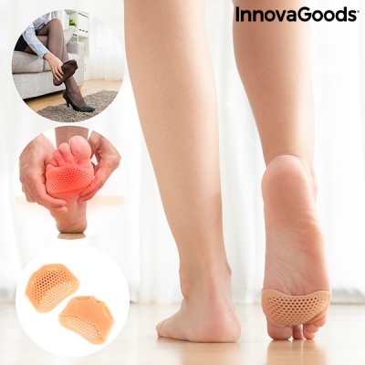 Palmilhas de silicone bege texturizadas para pés com a marca InnovaGoods