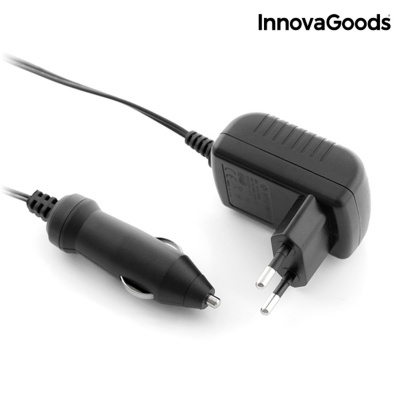 Transformador de energia InnovaGoods com ficha europeia e conector para isqueiro de automóvel preto