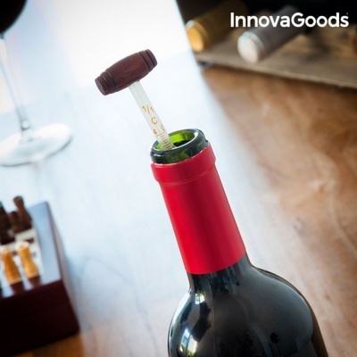 Frasco de vinho com medidor de temperatura InnovaGoods no gargalo