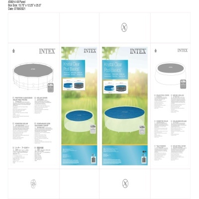 Embalagem de cobertura solar para piscina Intex Krystal Clear Pool Basics com diâmetro 4,88 m