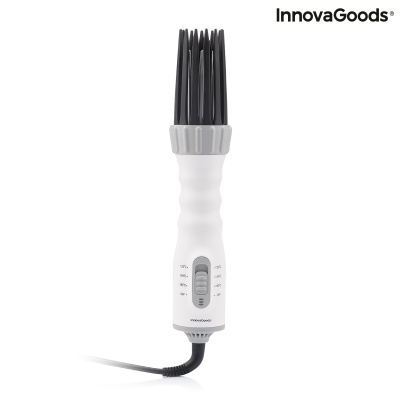 Escova elétrica de cabelo branca e preta InnovaGoods com temporizador ajustável